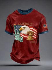 Men's USA 1776-2026 Print Vintage T-Shirt