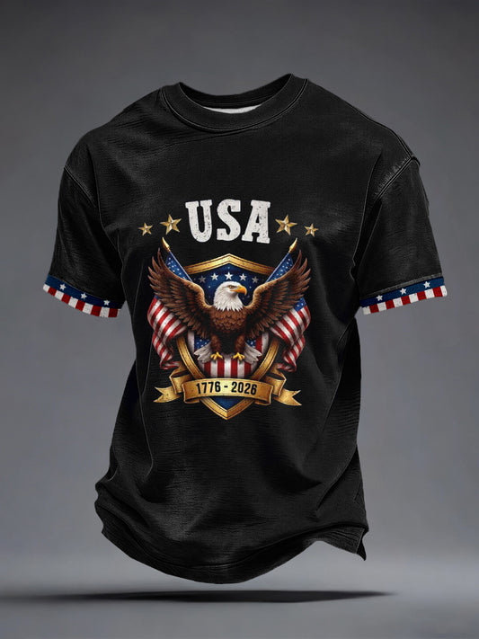 Men's America 1776-2026 Print Vintage T-Shirt