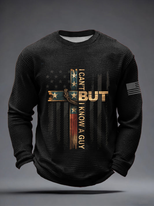 Men's I Can't But I Know A Guy Print Waffle T-Shirt