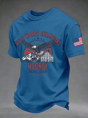 Men's American Hockey Printed Casual T-Shirt