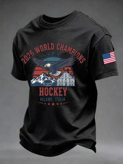 Men's American Hockey Printed Casual T-Shirt