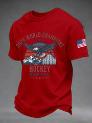 Men's American Hockey Printed Casual T-Shirt