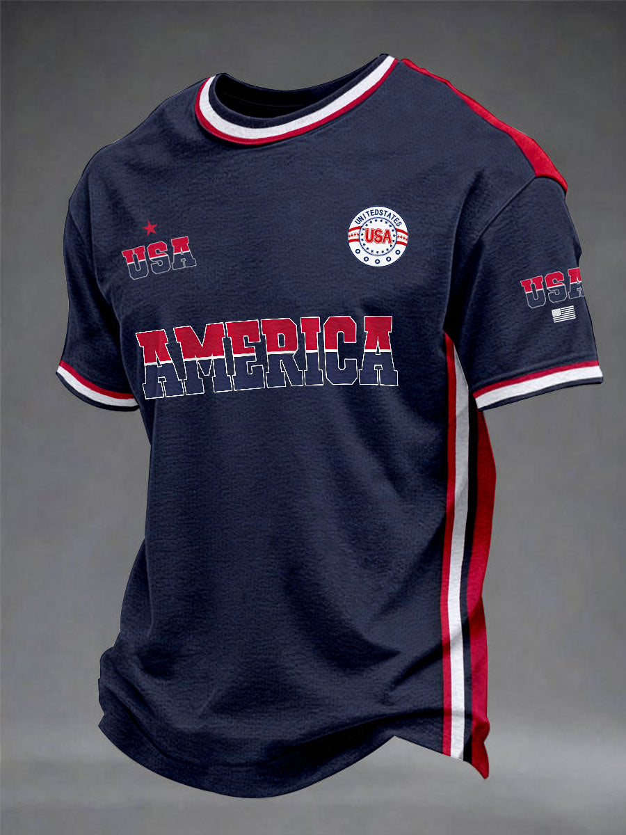 Men's American Flag Casual T-Shirts