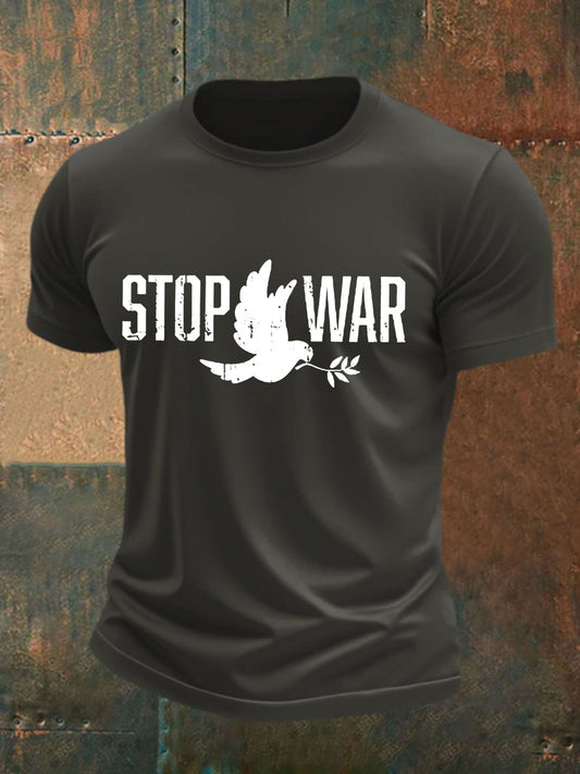 Men's No War cotton short-sleeved T-shirt
