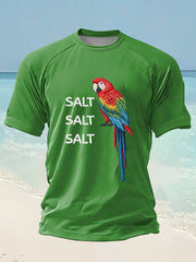 Men's Salt Salt Salt  Parrot Day Printed short sleeve t-shirt