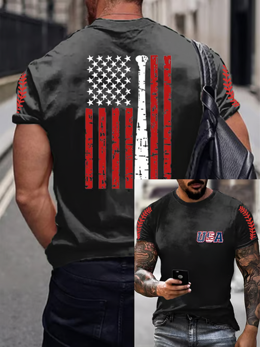 Men's Baseball Print short sleeves t-shirt