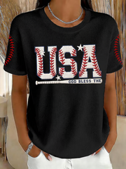 Women's Baseball Print short-sleeved T-shirt