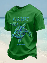 Men's Oahu Hawaii Sea Turtle Print Oahu Strong Hawaii Strong Tee
