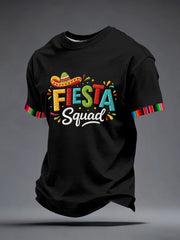 Men's Cinco de Mayo Inspired Embroidery Pattern T-Shirt