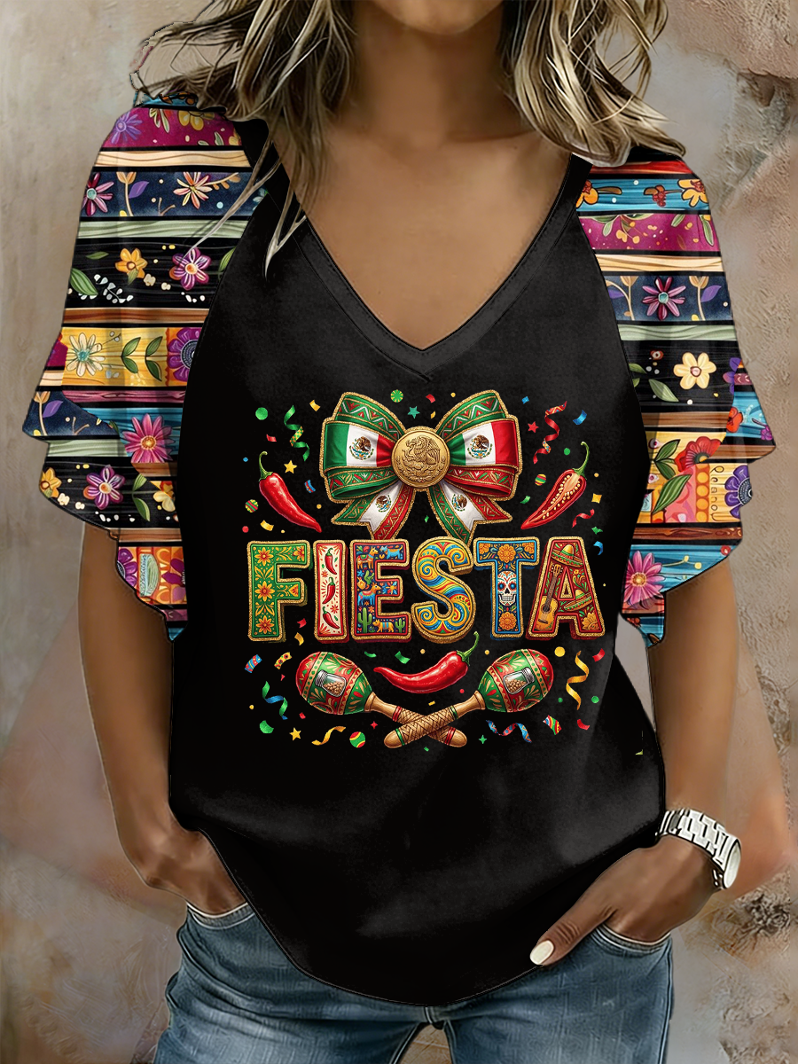Women's Cinco De Mayo Printed Hang Shot Short Sleeve T-Shirt