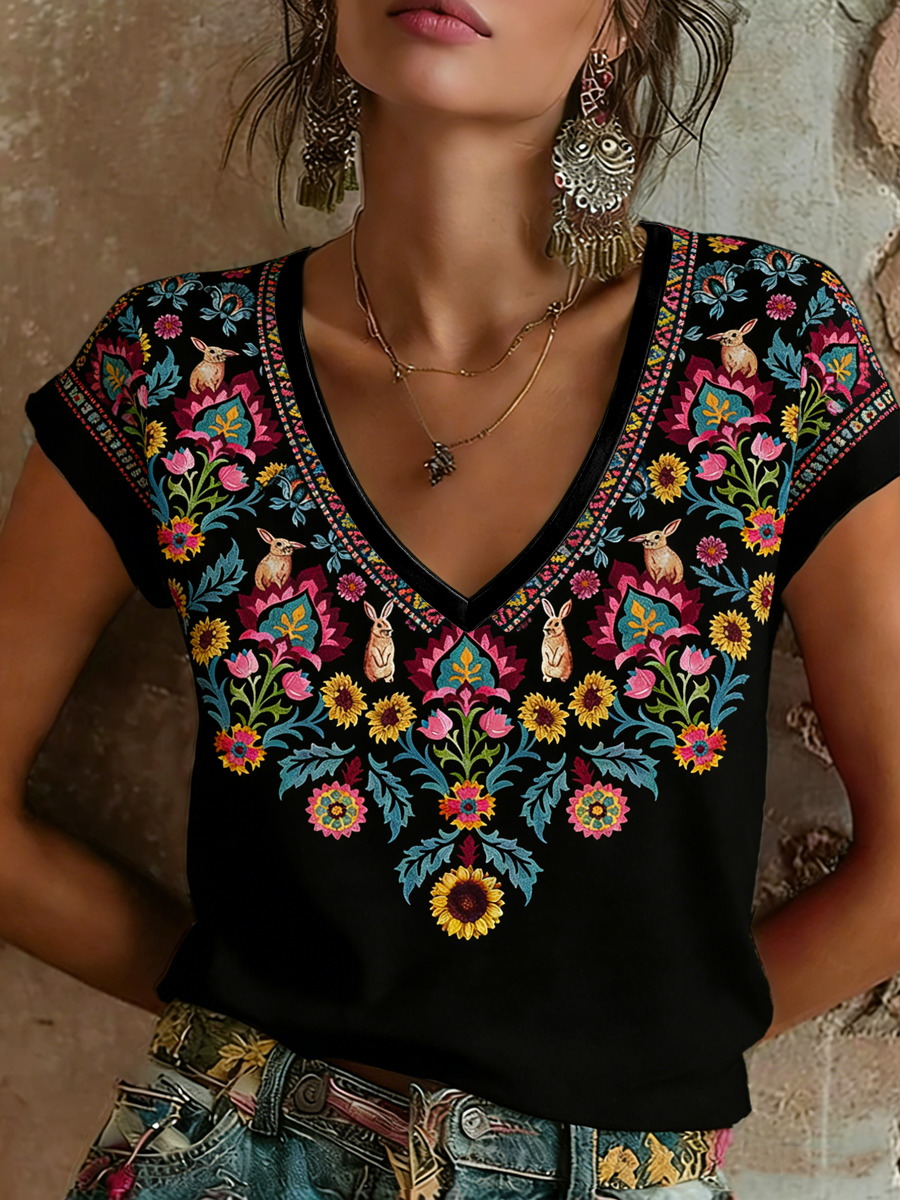 Women's Cinco De Mayo Printed short-sleeved T-shirt