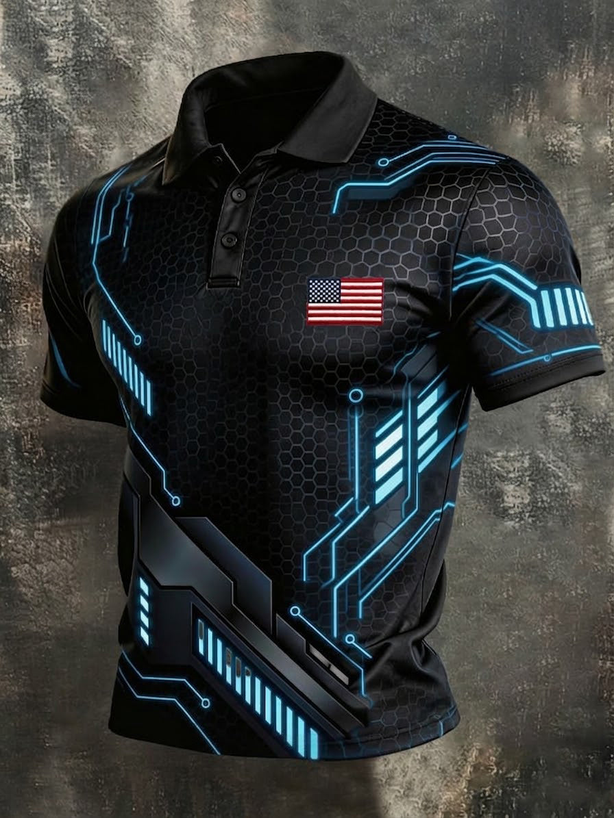 Men's American Flag Printed Shirt