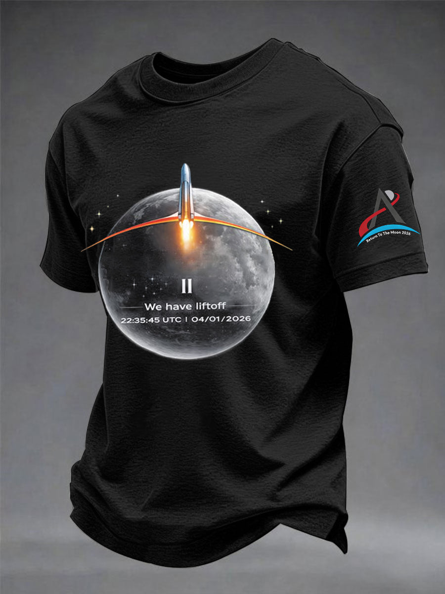 Men's Return To The Moon 2026 Casual Short Sleeve T-Shirt