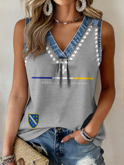 Women's Bosnia Football Lover ZMAJEVI Printed Tank Tops