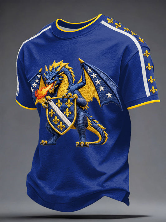 Men's Bosnia Football Lover ZMAJEVI Printed T-shirt