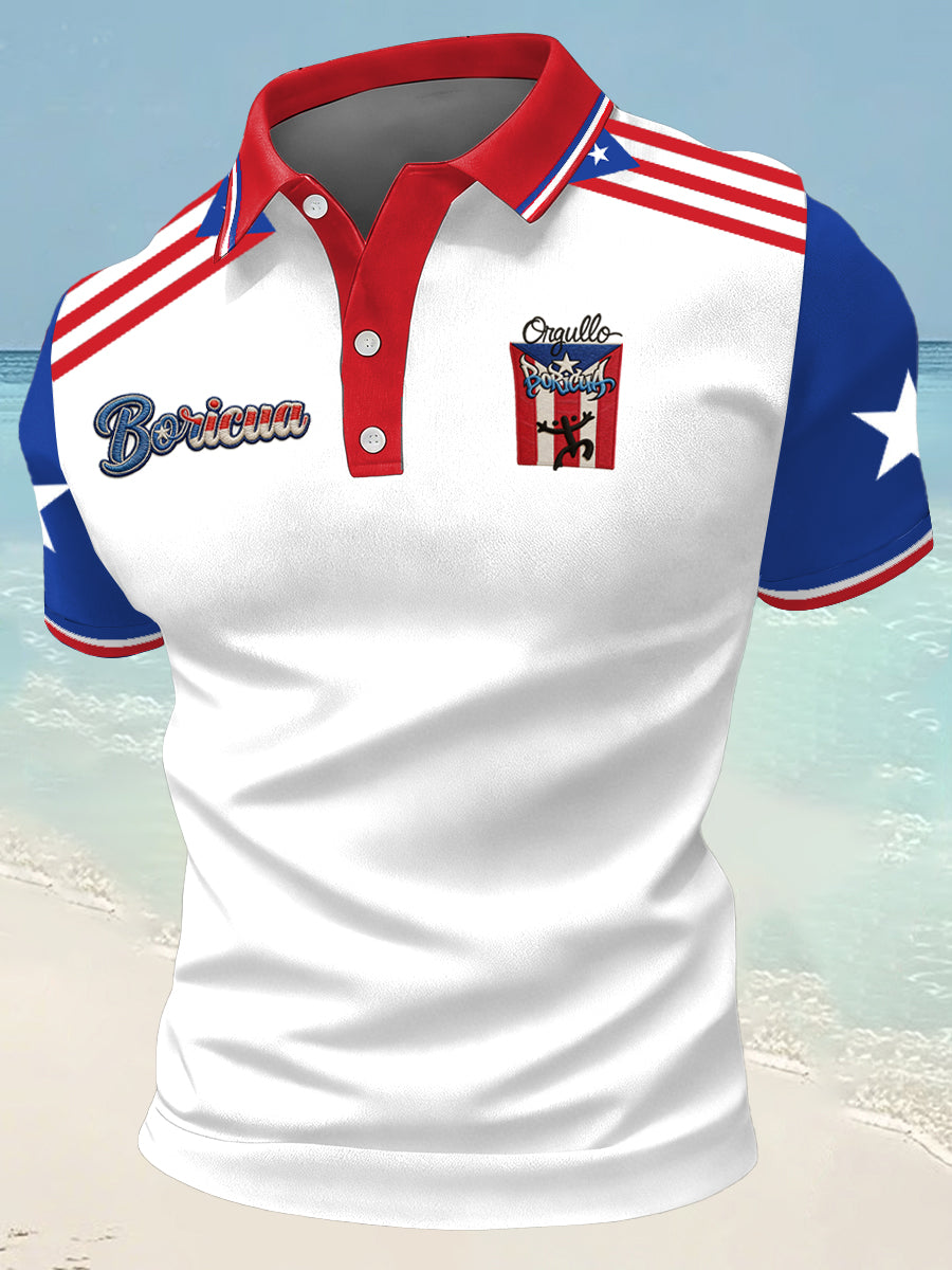 Men's Boricua Print Casual Top
