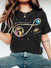 Women's  Love You To The Moon And To Saturn Artemis II Mission Print Casual Tee
