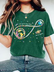Women's  Love You To The Moon And To Saturn Artemis II Mission Print Casual Tee