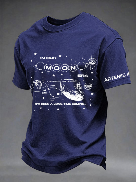 Men's 2026 Artemis II Mission Print Casual Tee