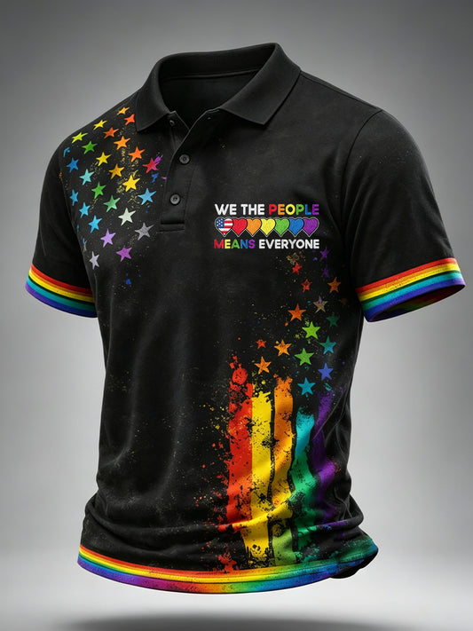 Men's Pride Month LGBT Art 'We The People Means Everyone'  Short Sleeve Top