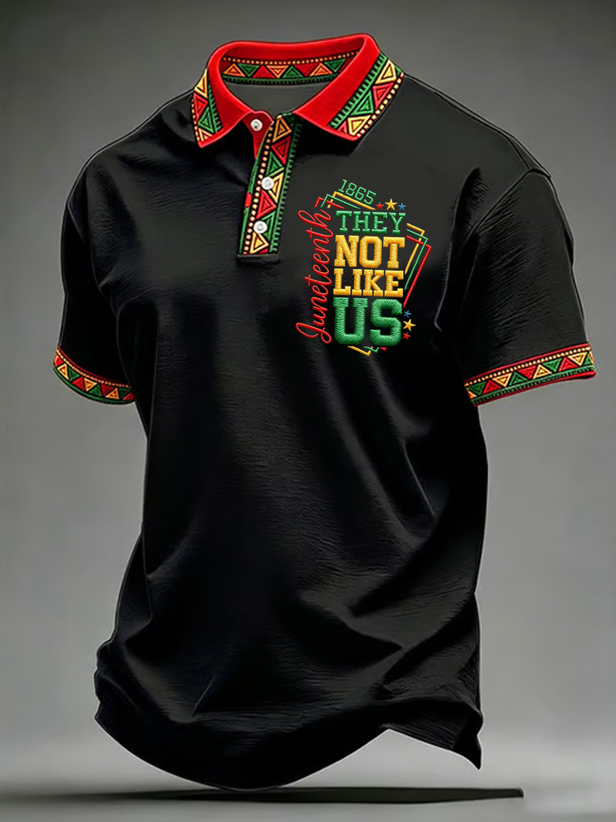 Men's Juneteenth They Not Like Us Since 1865 Print Casual Polo