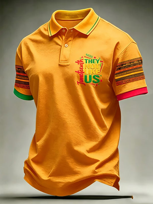Men's  Juneteenth They Not Like Us Since 1865 Print Casual Polo