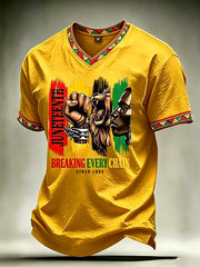 Men's Juneteenth 1865 Printed V-neck T-shirt