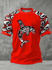 Men's Indigenous Totem Art Print Casual T-Shirt