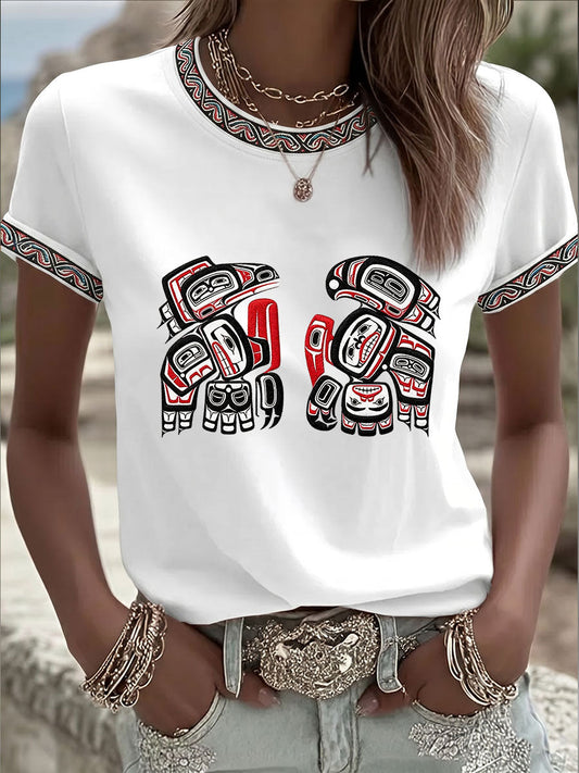 Women's Indigenous Totem Art Casual Shirt