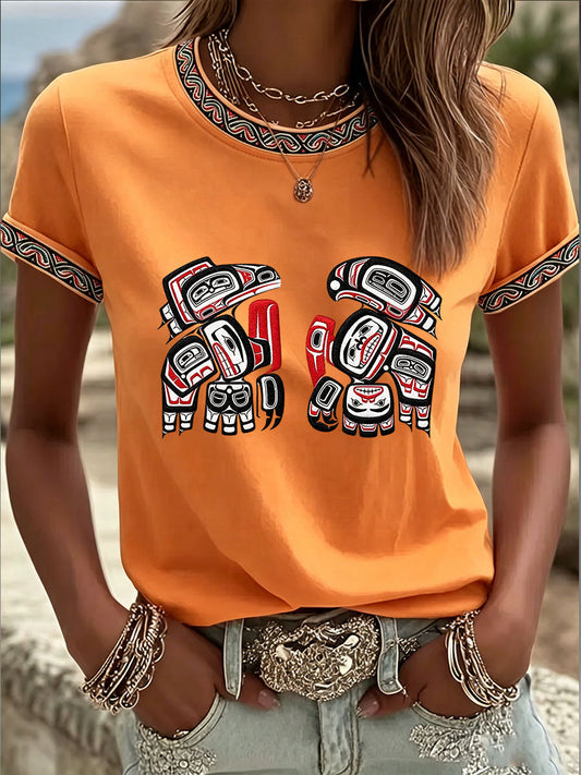 Women's Indigenous Totem Art Casual Shirt