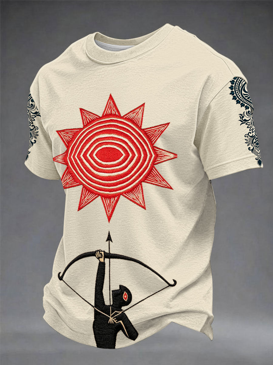 Men's Casual T-Shirt with Totem Print