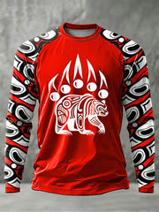 Men's Indigenous Totem Art Casual T-Shirt