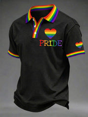 Men's Pride Month Rainbow Print Casual Polo