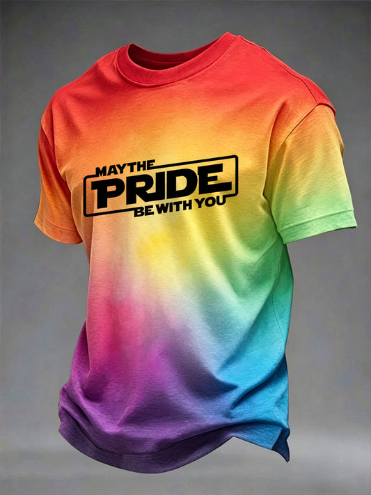 Men's  Pride Month Rainbow Print Casual Tee