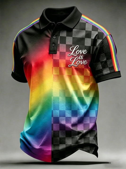 Men's LGBT Rainbow Month Rainbow Art Print Short Sleeve Top