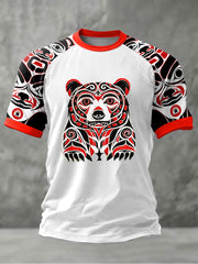 Men's Indigenous Totem Art Casual T-Shirt