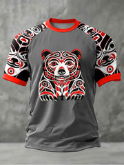 Men's Indigenous Totem Art Casual T-Shirt