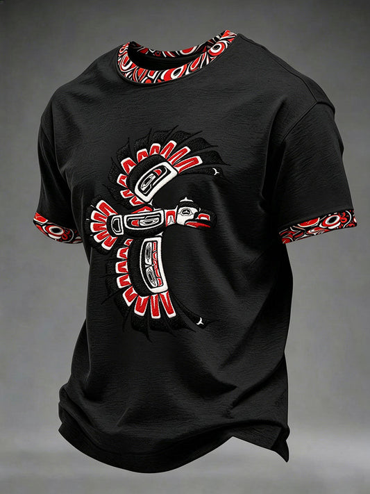 Men's Indigenous Totem Art Casual T-Shirt
