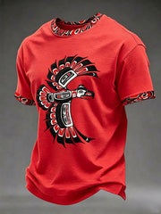 Men's Indigenous Totem Art Casual T-Shirt