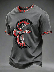 Men's Indigenous Totem Art Casual T-Shirt