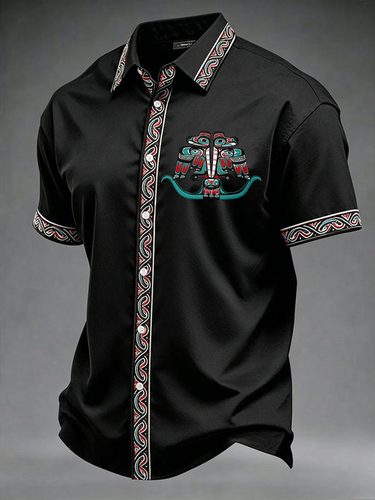 Men's Indigenous Totem Art Casual Shirt
