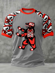 Men's Indigenous Bear Art Casual T-shirt