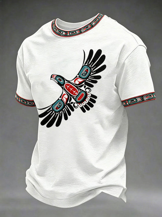 Men's Indigenous Totem Print Casual T-shirt