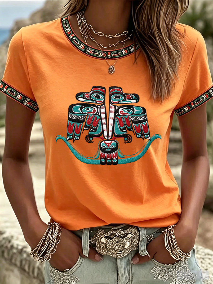 Women's Indigenous Totem Casual T-shirts