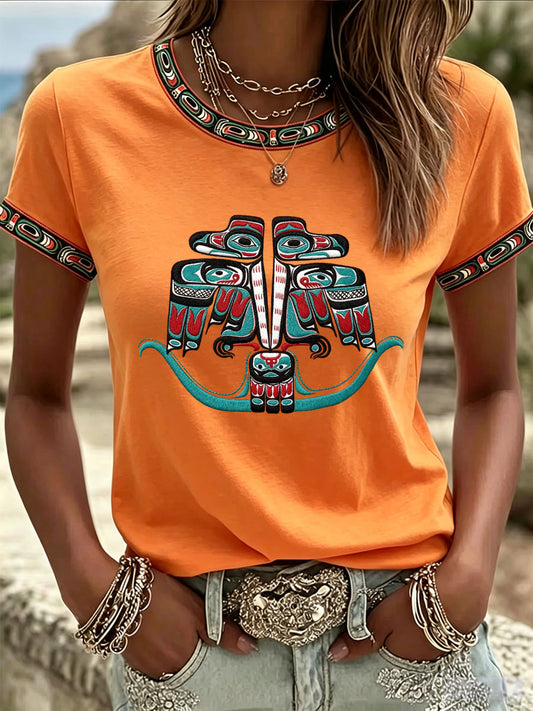 Women's Indigenous Totem Casual T-shirts