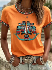 Women's Indigenous Totem Casual T-shirts
