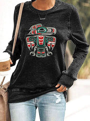 Women's Indigenous Totem Casual Sweatshirts
