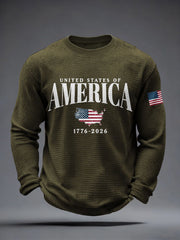 Men's America 1776-2026 Waffle Long-Sleeve T-Shirt