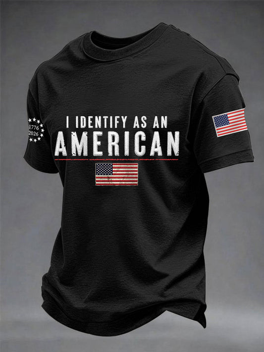 Men's I Identify As An American Casual Patriot Tee
