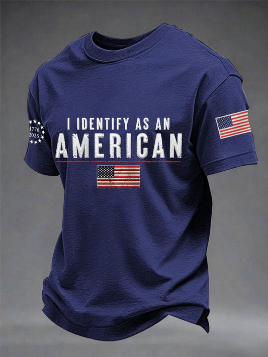 Men's I Identify As An American Casual Patriot Tee